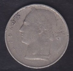 BELÇİKA 5 FRANK 1949