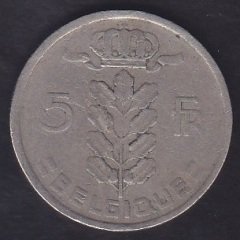BELÇİKA 5 FRANK 1949