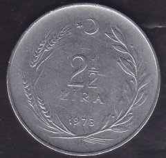 1973 YILI 2.5 LİRA ( TERS )