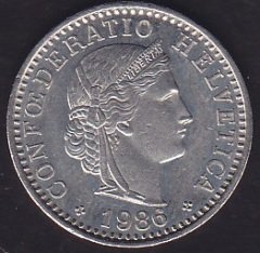 İsviçre 20 Rappen 1980
