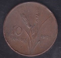 1971 Yılı 10 Kuruş Temiz