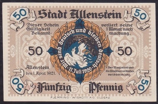 ALMANYA 50 PFENNİNG NOTGELD 1921 ÇİL
