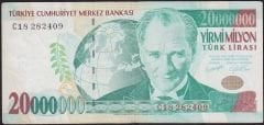 7.Emisyon 20 000 000 Lira C18 282409 Çok Temiz