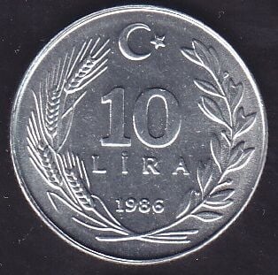 1986 Yılı 10 Lira Çil
