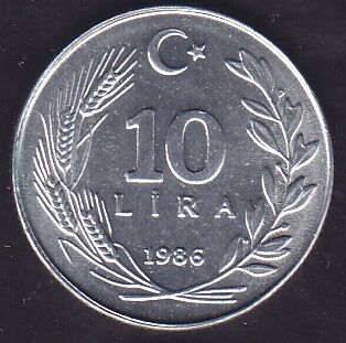 1986 Yılı 10 Lira Çil