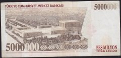7.Emisyon 5 000 000 Lira G87 203001 Çok Temiz+