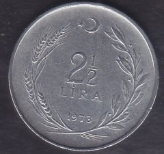 1973 YILI 2.5 LİRA ( DÜZ )