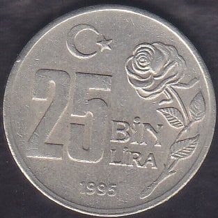 1995 Yılı 25 Bin Lira Dünya Hoşgörü Yılı