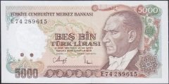 7.Emisyon 3.Tertip 5000 Lira E74 289615 Çil