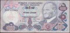 6.EMİSYON 1.TERTİP 1000 LİRA B50 321661 ÇOK TEMİZ