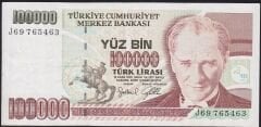 7.Emisyon 3.Tertip 100000 Lira J69 765463 Çok Temiz+