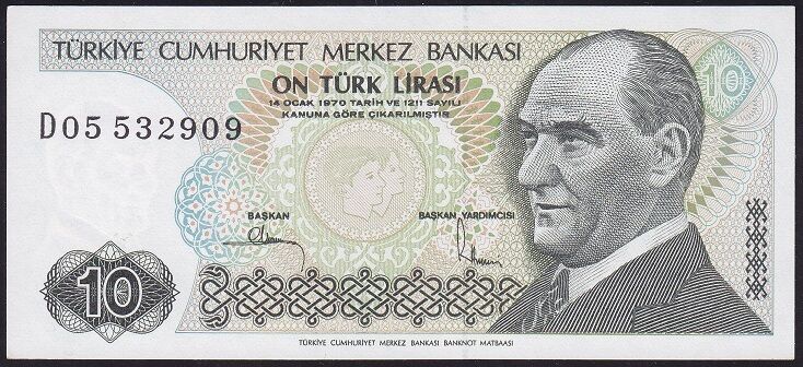 7.Emisyon 2.Tertip 10 Lira D05 532909 Çil