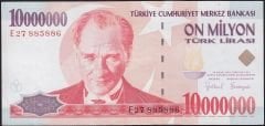7.Emisyon 10 000 000 Lira E27 885 886 Ççt Çilaltı