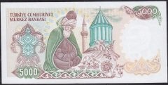 7.Emisyon 3.Tertip 5000 Lira E62 651846 Çil