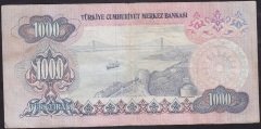 6.EMİSYON 1.TERTİP 1000 LİRA B47 350657 ÇOK TEMİZ +