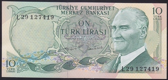 6.EMİSYON 2.TERTİP 10 LİRA L29 127419 ÇİLALTI ÇİL