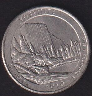 Amerika Çeyrek Dolar 2010 P Hatıra Yosemite Ulusal Parkı çeyrek