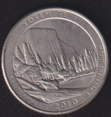 Amerika Çeyrek Dolar 2010 P Hatıra Yosemite Ulusal Parkı çeyrek