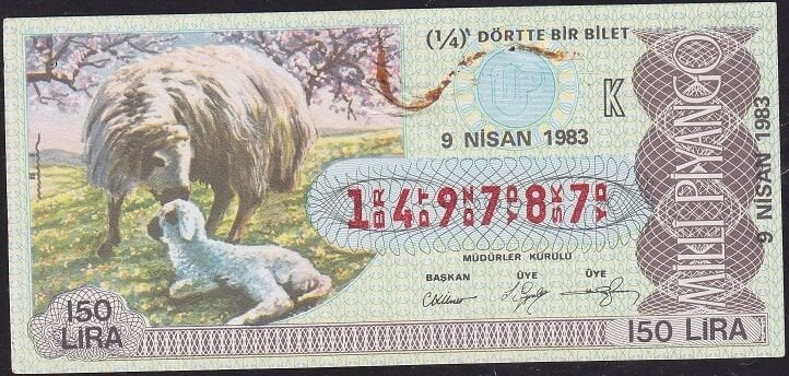 1983 9 Nisan Çeyrek Bilet - K Serisi