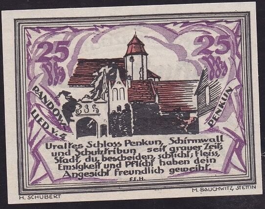 Almanya 25 Pfennig Notgeld 1921 Çil Filigranlı