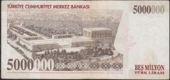 7.Emisyon 5 000 000 Lira G85 062442 Çok Temiz
