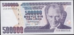 7.Emisyon 4.Tertip 500.000 Lira J19 963715 Çil