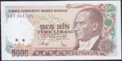 7.Emisyon 3.Tertip 5000 Lira E47 361325 Çil