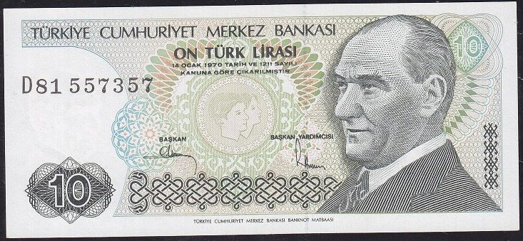 7.Emisyon 2.Tertip 10 Lira D81 557357 Çil
