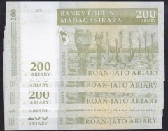 MADAGASKAR 200 ARIARY 1000 FRANK 2004 ÇİL - 10 ADET SERİ TAKİPLİ