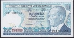 7.EMİSYON 2.TERTİP 500 LİRA D61 136865 ÇİLALTI