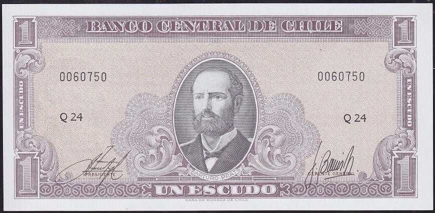 Şili 1 Escudo 1964 Çilaltı Çil Pick 136b