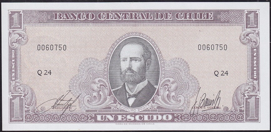 Şili 1 Escudo 1964 Çilaltı Çil Pick 136b