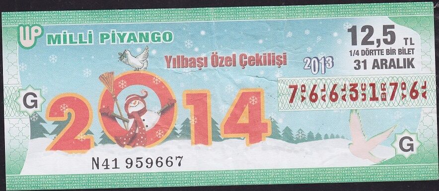 2013 31 Aralık Çeyrek Bilet - G Serisi