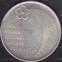 1973 Yılı 100 Lira Türkiye Cumhuriyeti 50. Yıl Gümüş ( 22 gram )