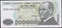 7.Emisyon 2.Tertip 10 Lira D79 792220 Ççt Çilaltı