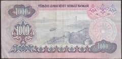 6.EMİSYON 1.TERTİP 1000 LİRA B43 081014 ÇOK TEMİZ