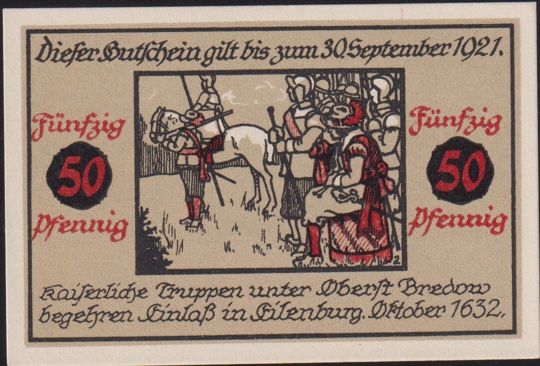 Almanya 50 Pfennig Notgeld 1921 Çil