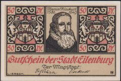 Almanya 50 Pfennig Notgeld 1921 Çil