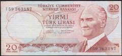6.Emisyon 4.Tertip 20 Lira I59 363187 Çok Temiz+