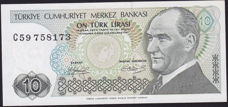 7.Emisyon 1.Tertip 10 Lira C59 758173 Çil