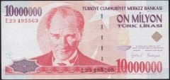 7.Emisyon 10 000 000 Lira E23 495563 Çok Çok Temiz+