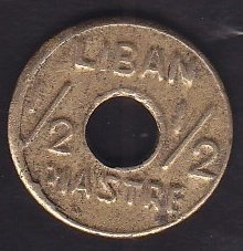 LÜBNAN 1/2 PİASTRE ÇOK TEMİZ TARİHSİZ 1941