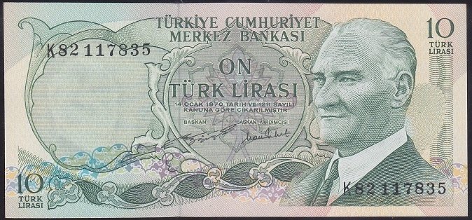 6.EMİSYON 2.TERTİP 10 LİRA K82 117835 ÇİLALTI