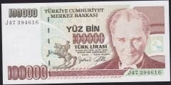 7.Emisyon 3.Tertip 100000 Lira J47 394616 Çil