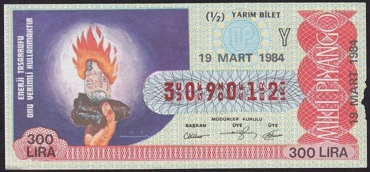 1984 19 Mart Yarım Bilet - Y Serisi