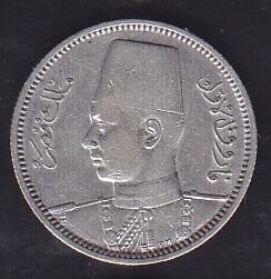 Mısır 2 Piastre 1937 Gümüş