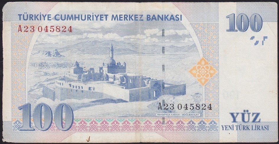 8.Emisyon 100 YTL A23 045824 Haliyle