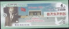 2013 9 Kasım Çeyrek Bilet - G Serisi