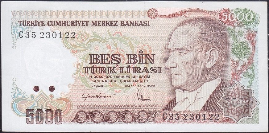 7.Emisyon 2.Tertip 5000 Lira C35 230122 Çilaltı Çil