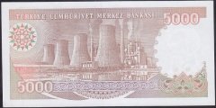 7.EMİSYON 4.TERTİP 5000 LİRA H04 145783 ÇOK TEMİZ + eski kağıt para alan yerler